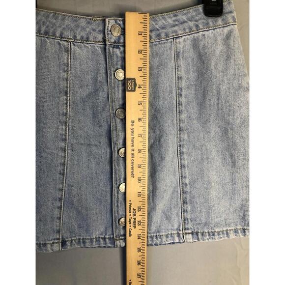 PACSUN Button Up Mini Jean Skirt Womens Size 26 Light Wash Blue Denim - Picture 6 of 9